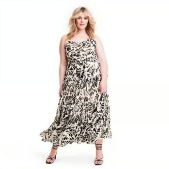 Alexis for Target Botanical Sleeveless Tiered Ruffle Dress Women's Plus Size 3X - Picture 14 of 14